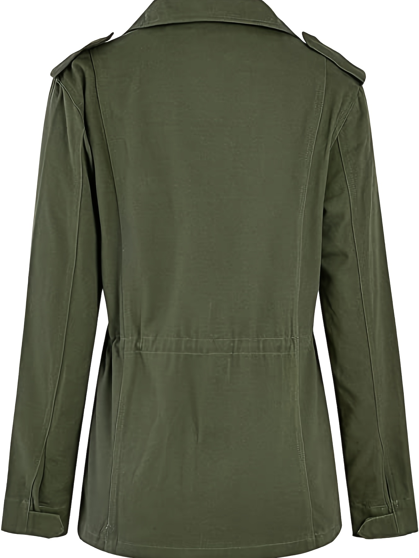 solid stand collar long sleeve pockets jacket winter warm zipper button casual outerwear womens clothing details 16